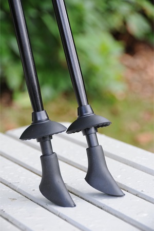 Nordic trekking hiking poles showing tip and ferrules