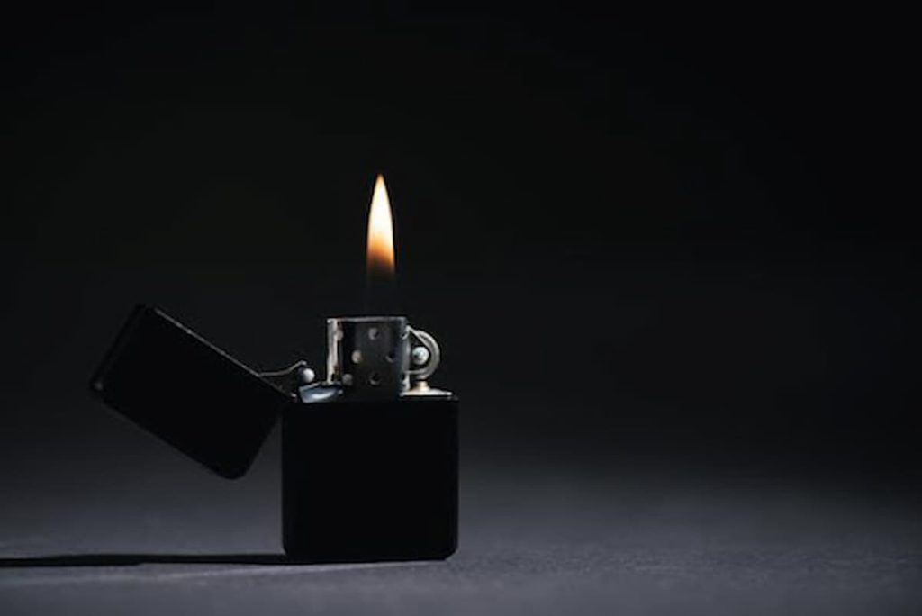 Black Lighter with Flame