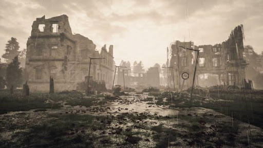 Ruins of a City in an Apocalyptic Landscape