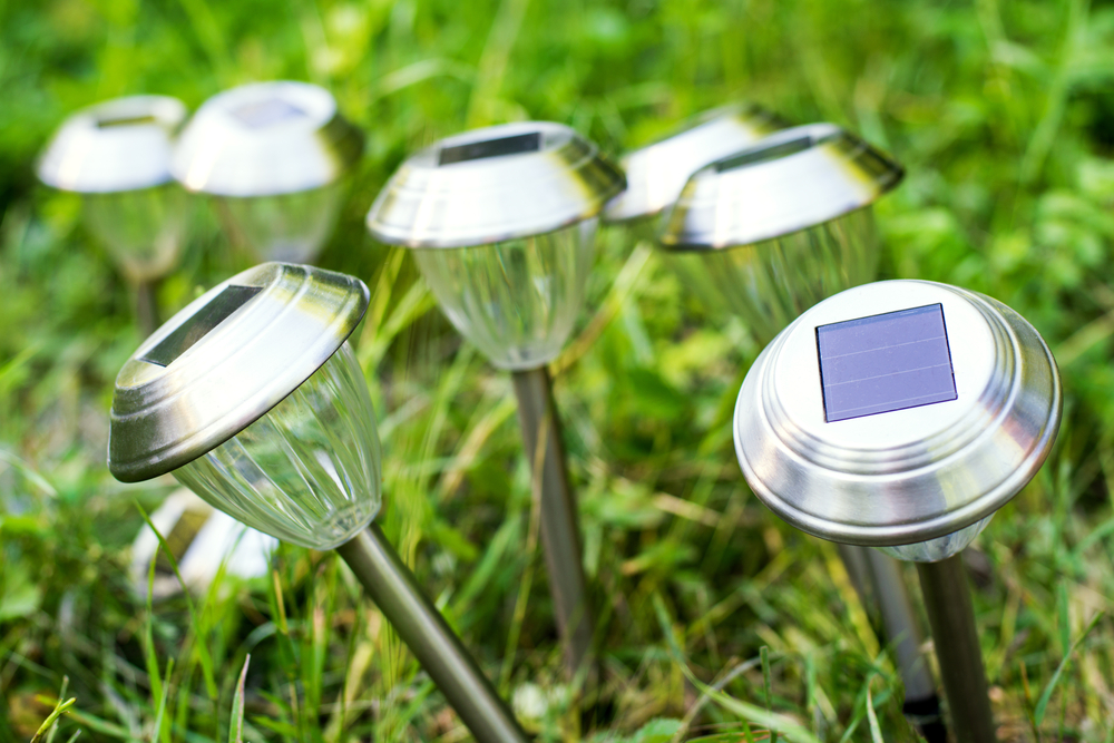 Solar Garden Lights Charging During the Day